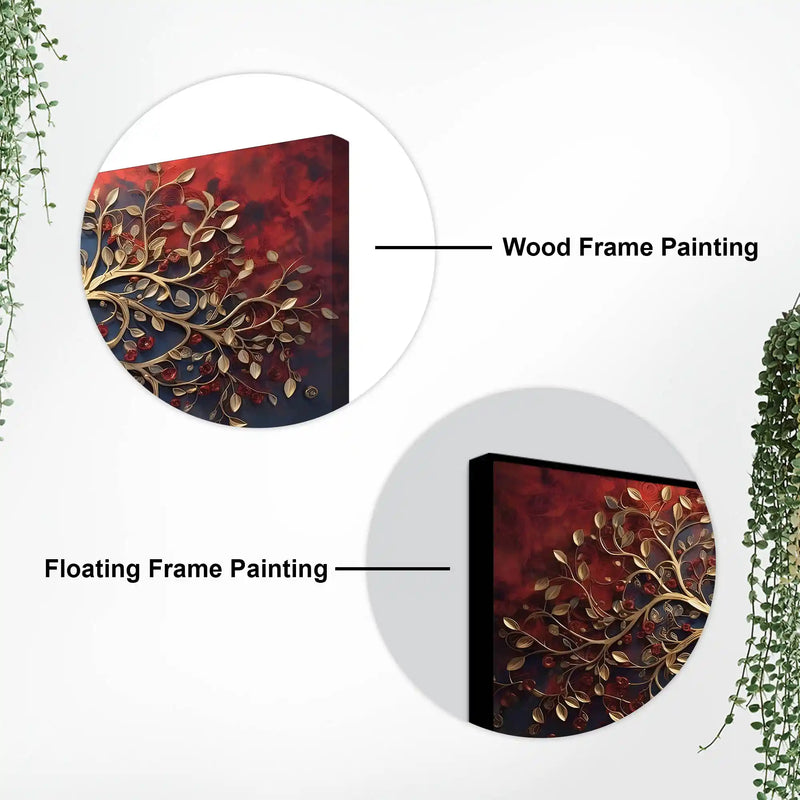 Luxury Gold Tree Canvas Wall Art Abstract Nature Painting