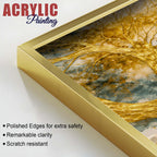 Luxury Golden Branch Tree Abstract Acrylic Floating Wall Painting Set of 2