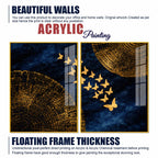 Luxury Golden Butterfly Elegance Acrylic Floating Wall Painting Set of 2