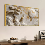 Luxury Golden Crane Zen Landscape 3D Canvas Wall Painting