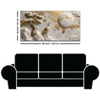 Luxury Golden Crane Zen Landscape 3D Canvas Wall Painting