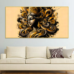 luxury-golden-durga-wall-painting-for-decor