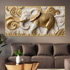 Luxury Golden Elephant 3D Canvas Wall Painting