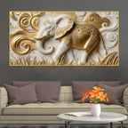 Luxury Golden Elephant 3D Canvas Wall Painting