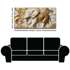 Luxury Golden Elephant 3D Canvas Wall Painting