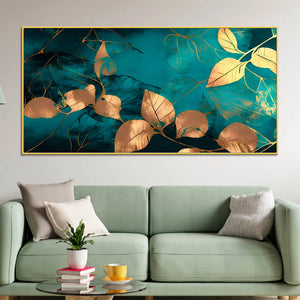 luxury-golden-leaves-canvas-painting-for-luxury-interiors