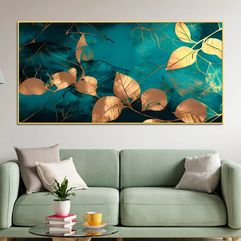 luxury-golden-leaves-canvas-painting-for-luxury-interiors