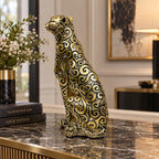 Luxury Golden Leopard Showpiece for Table & Shelf Decoration