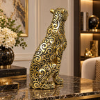 Luxury Golden Leopard Showpiece for Table & Shelf Decoration