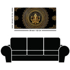 Luxury Golden Lord Ganesha Mandala Art Canvas Wall Painting for Home & Office Decor – Modern Devotional Wall Decor