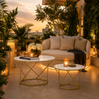 Luxury Golden Metal Coffee Table for Living Room