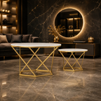 Luxury Golden Metal Coffee Table for Living Room
