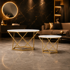 Luxury Golden Metal Coffee Table for Living Room