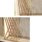 Luxury Golden Metal Finish Console Table with Criss-Cross Base
