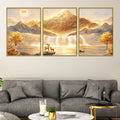 luxury-golden-mountain-waterfall-landscape-floating-frame-crystal-wall-painting-set-of-3
