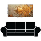 Luxury Golden Sunburst Textured Abstract Canvas Wall Painting