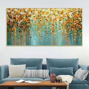 luxury-golden-white-rose-floral-abstract-wall-painting-for-home-decor