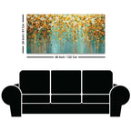 Luxury Golden & White Rose Floral Abstract Wall Painting for Home Decor