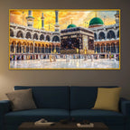 Luxury Holy Mecca View Crystal Glass Wall Painting for Modern Interior Décor