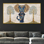 Luxury Home Décor Elephant Crystal Glass Painting