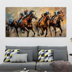 Luxury Horse Racing Canvas Painting for Modern Interiors