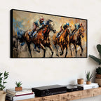 Luxury Horse Racing Canvas Painting for Modern Interiors