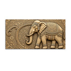 Luxury Indian Ornamental Elephant with Floral Pattern 3D Canvas Wall Painting