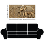 Luxury Indian Ornamental Elephant with Floral Pattern 3D Canvas Wall Painting
