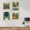 Luxury Indian Palace Wall Art Frame Set of 4