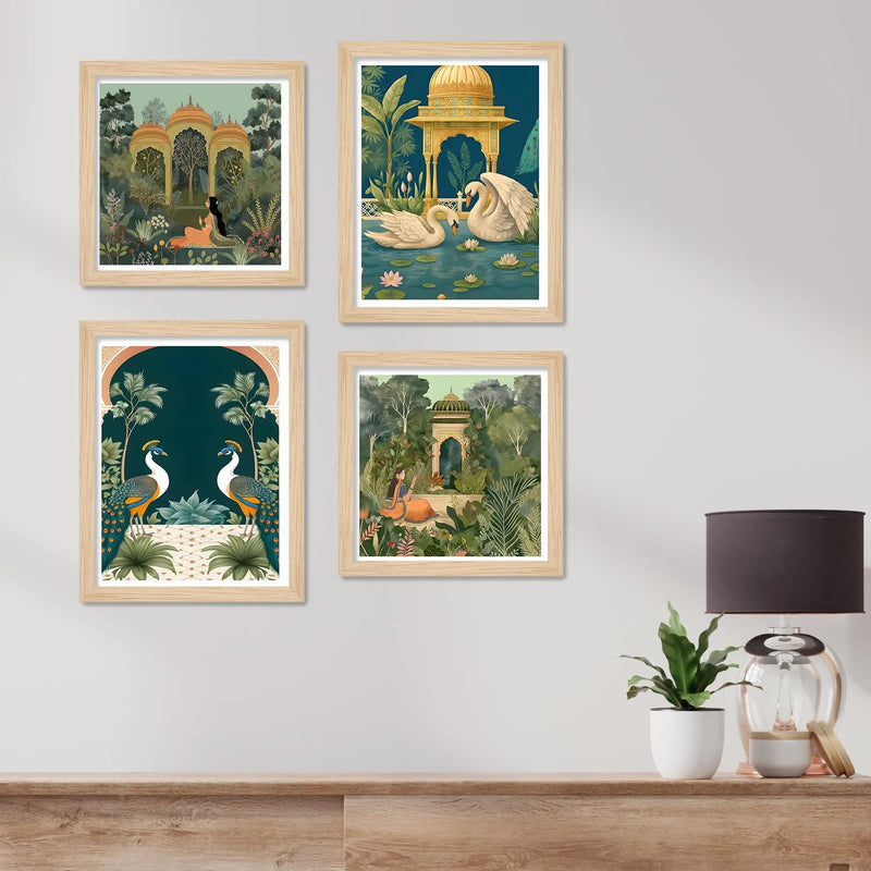 Luxury Indian Palace Wall Art Frame Set of 4