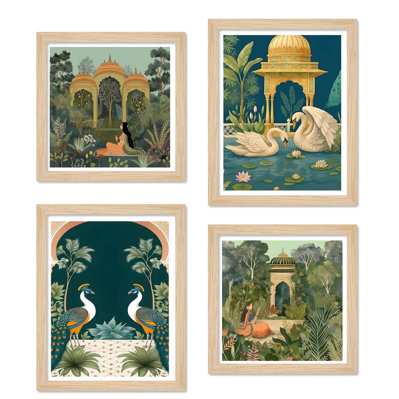 Luxury Indian Palace Wall Art Frame Set of 4