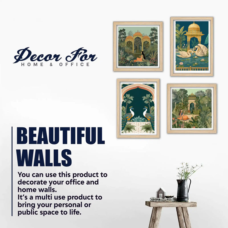 Luxury Indian Palace Wall Art Frame Set of 4