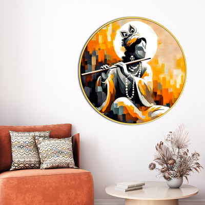 luxury-krishna-round-frame-painting