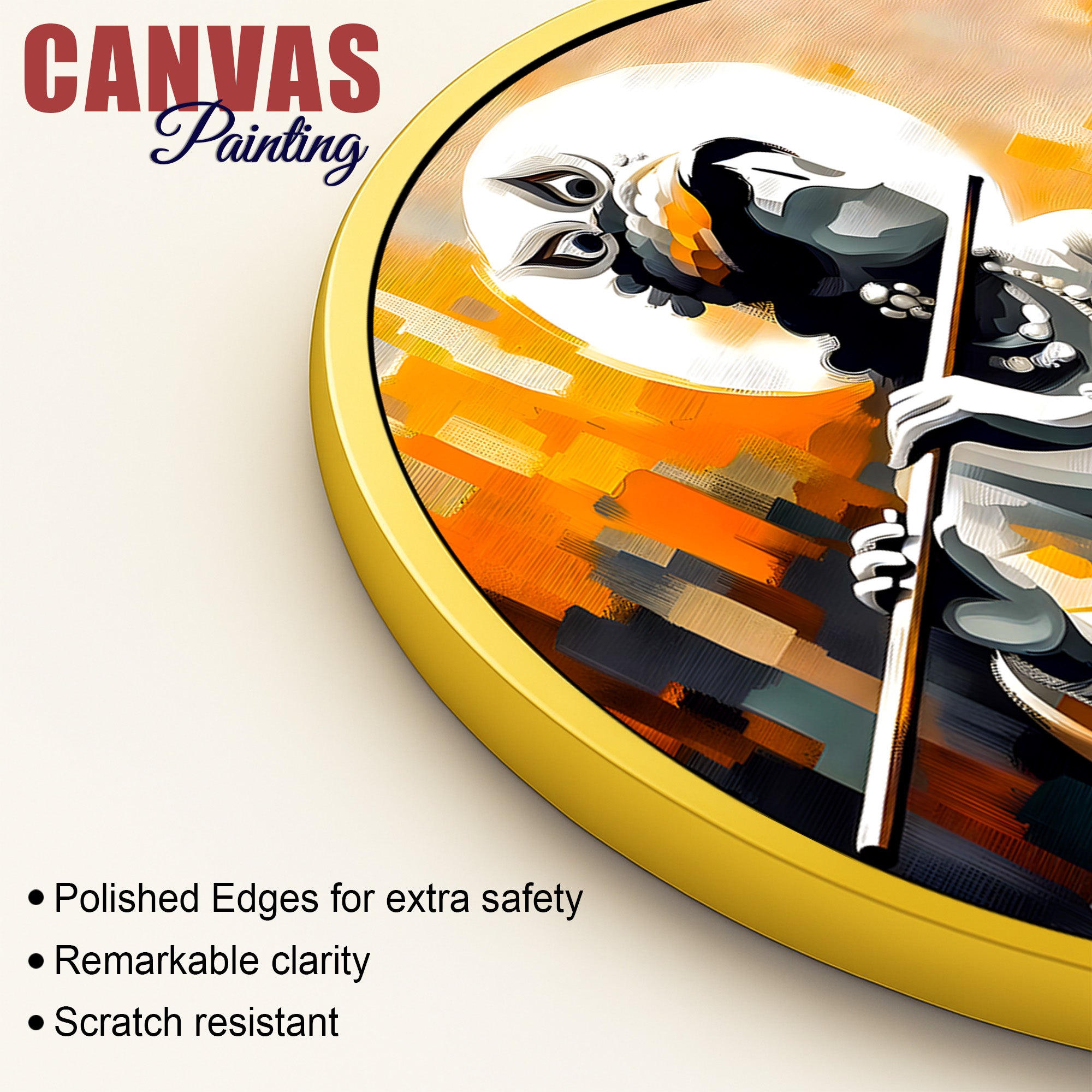 Luxury Krishna Round Frame Painting