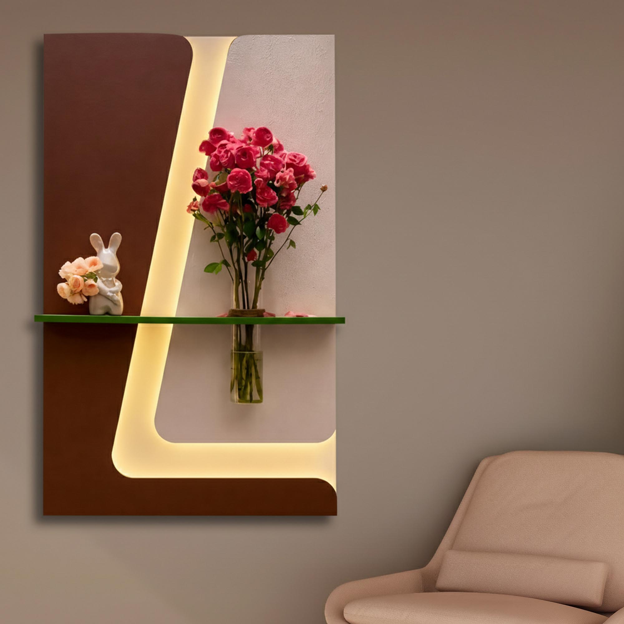 Luxury LED Ambient Wall Panel with Shelf