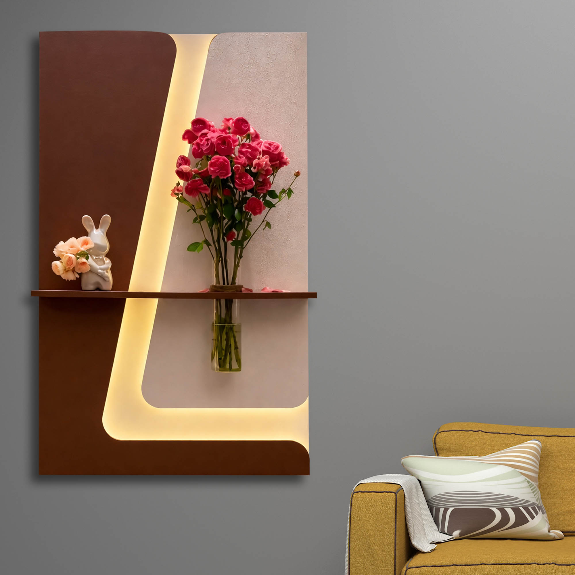 Luxury LED Ambient Wall Panel with Shelf