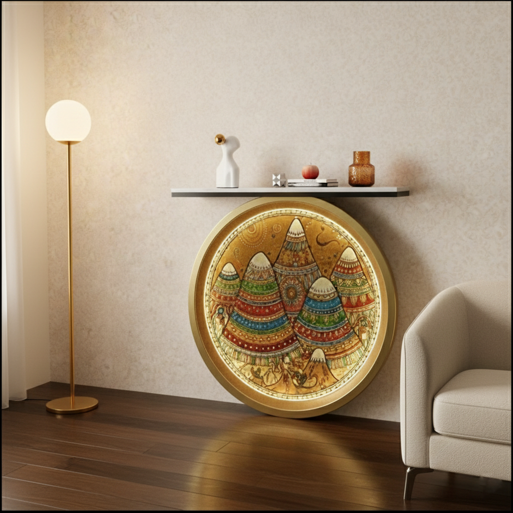 Luxury LED Console Table with Artistic Design for Modern Living Room (SS 302)