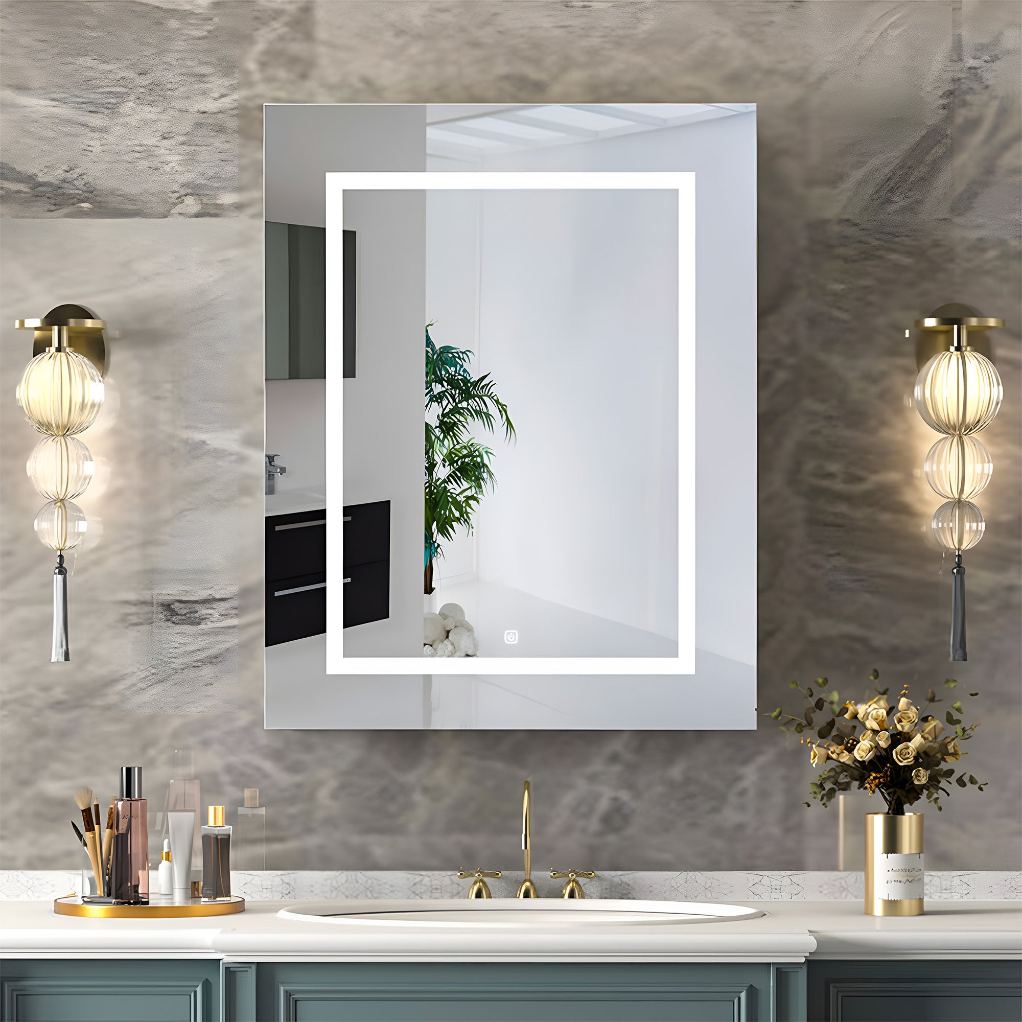 Luxury LED Mirror Cabinet with Minimal Frame and Touch Control
