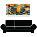 Luxury Lord Buddha Canvas Painting with Floral Design