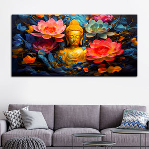 Luxury Lord Buddha Wall Painting for Bedroom & Living Room