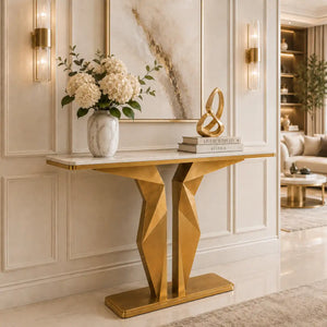 Luxury Marble Foyer Console Table with Origami