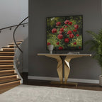 Luxury Marble Foyer Console Table with Origami