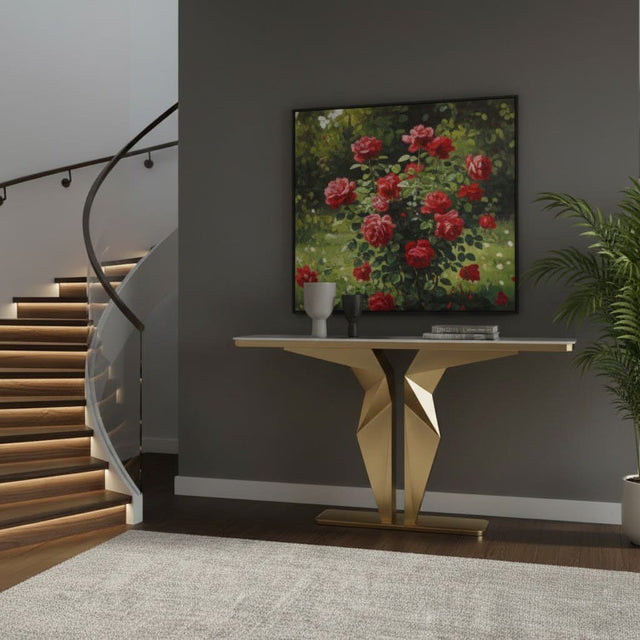 Luxury Marble Foyer Console Table with Origami