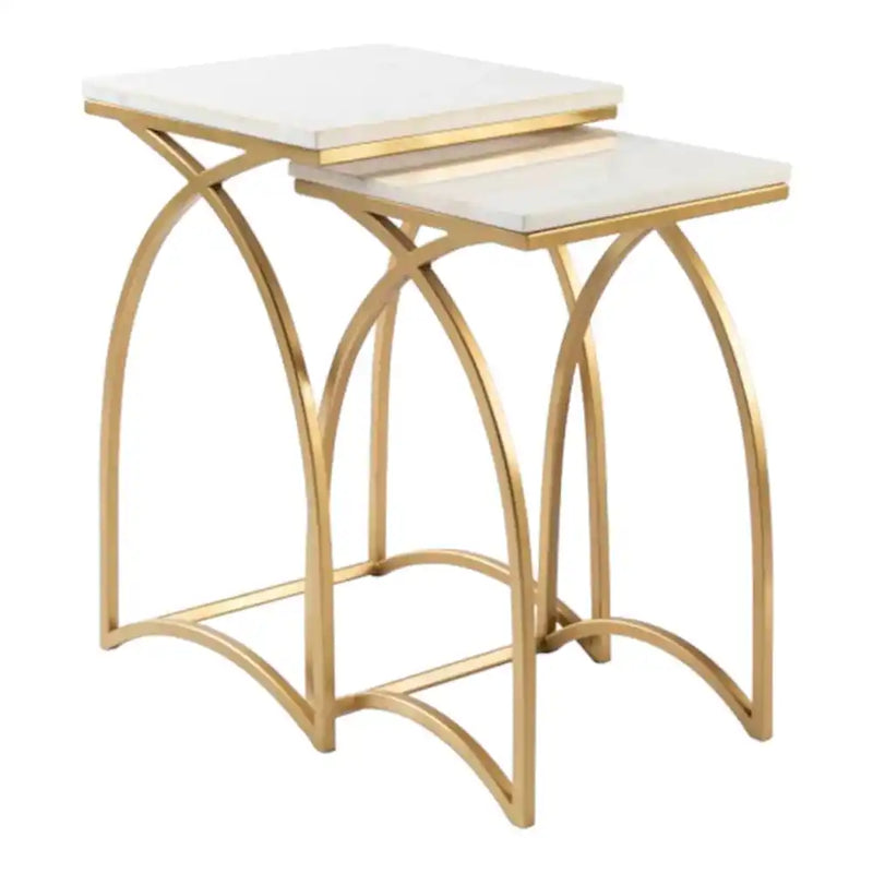 Luxury Marble Top Nesting Table Set of 2
