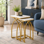 Luxury Marble Top Nesting Table Set of 2
