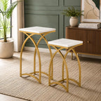 Luxury Marble Top Nesting Table Set of 2