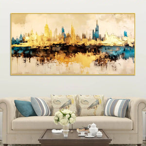 Luxury Modern Cityscape Painting for Home Décor