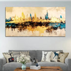 Luxury Modern Cityscape Painting for Home Décor