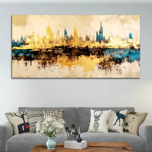 Luxury Modern Cityscape Painting for Home Décor
