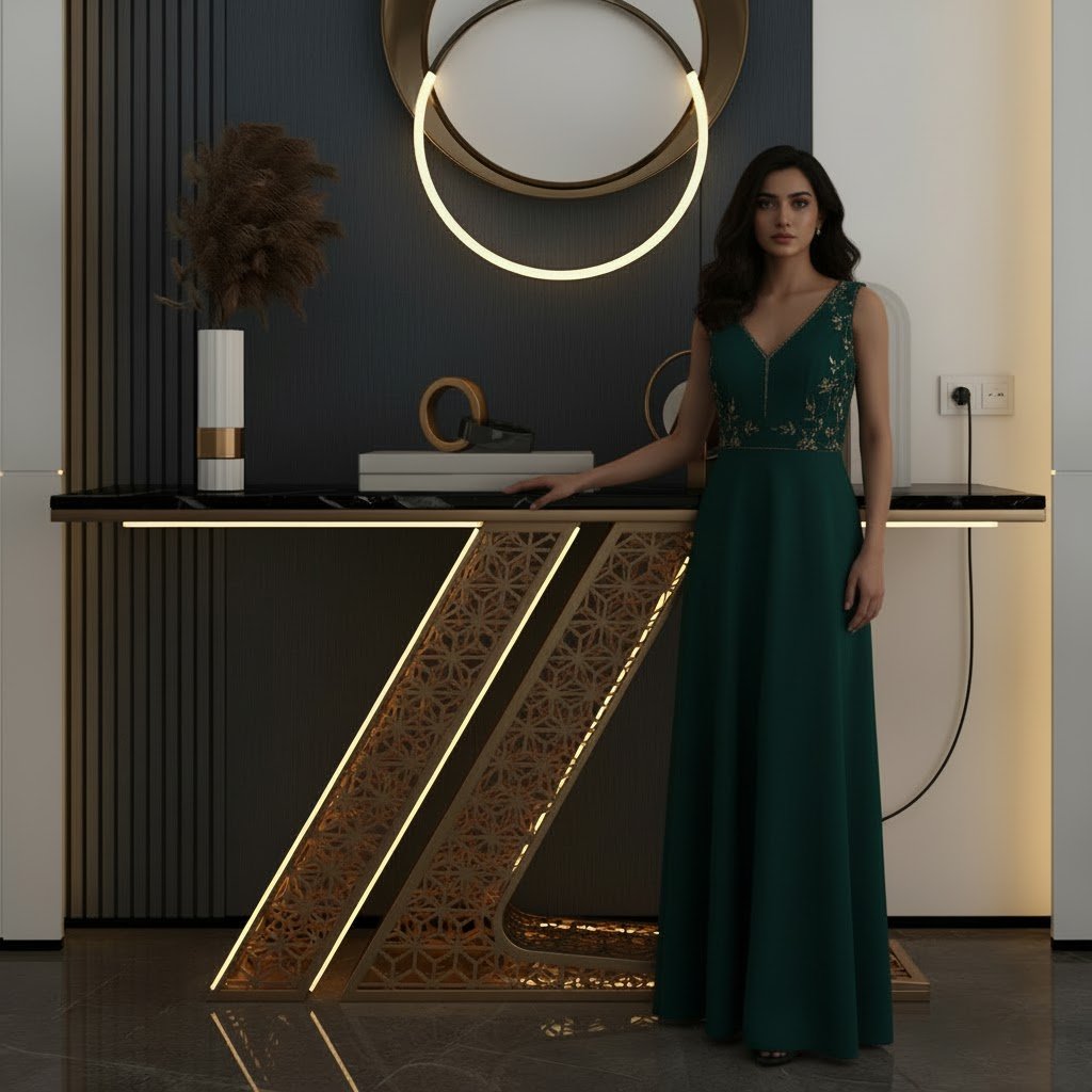 Luxury Modern Console Table with LED Lighting (SS 302)
